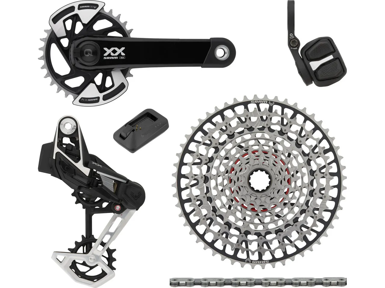 SRAM XX Eagle Transmission AXS Powermeter 1x12-fach Gruppe, Silver, 165mm / 32t SRAM XX Eagle Transmission AXS Powermeter 1x12-fach Gruppe, Silver, 165mm / 32t