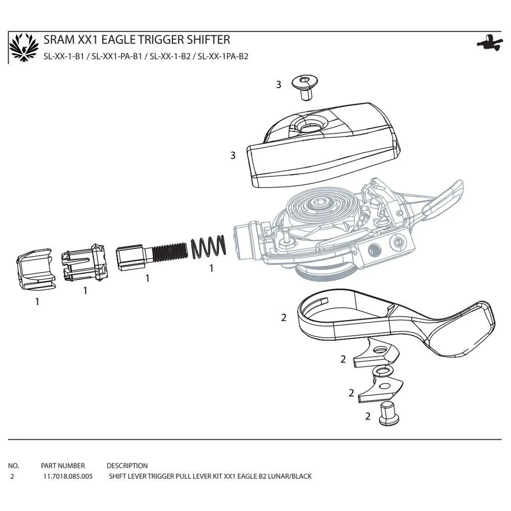 SRAM Xx1 Eagle B2 Lunar Spakset, Black, One Size SRAM Xx1 Eagle B2 Lunar Spakset, Black, One Size