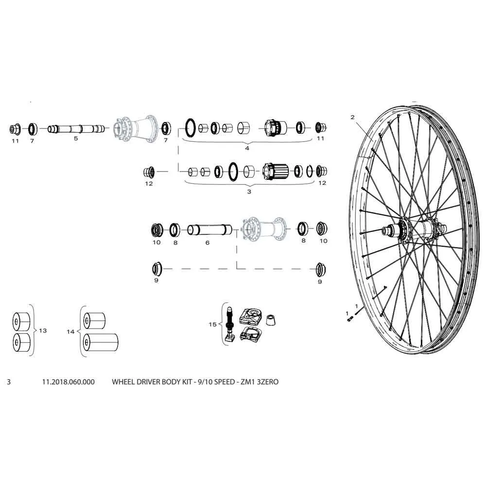 SRAM Zm1 3zero Freehub-kropp, Black, 9-10s