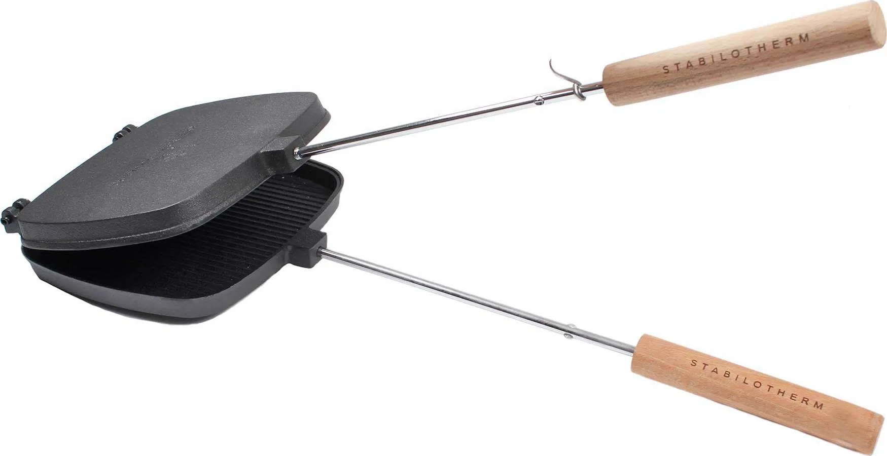 Stabilotherm Grilljärn, Black/Steel/Wood, One Size