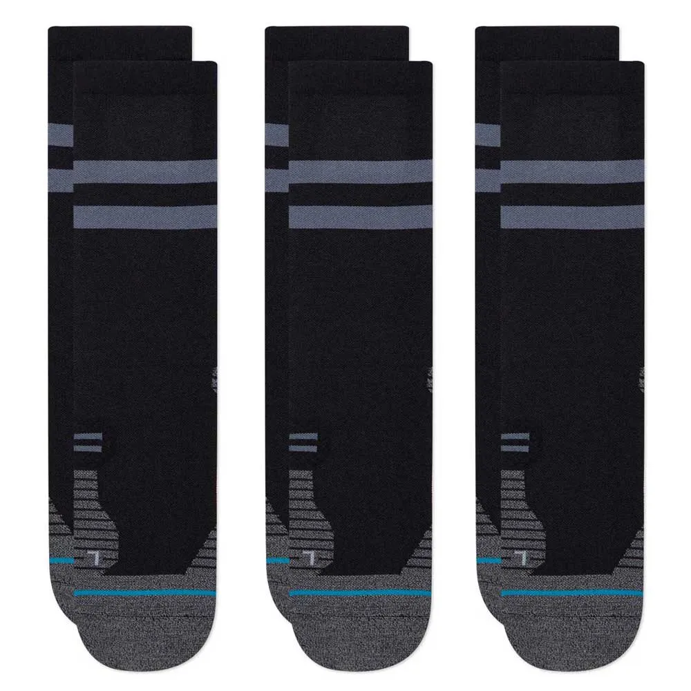 Stance Run Light Crew-strumpor 3 Par male, Black
