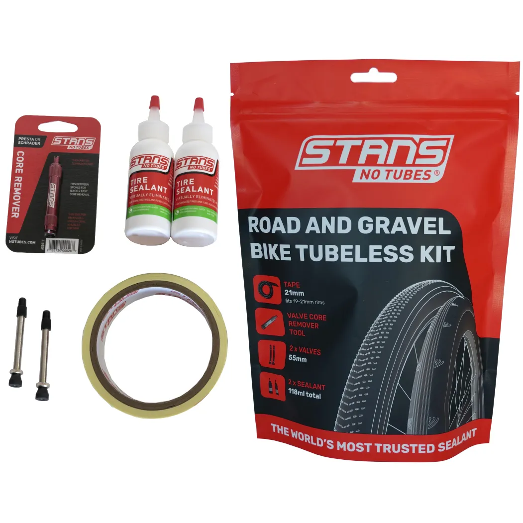 Stans Stan's Notubes Tubeless Kit 21 mm Tape og 55mm Ventiler Stans Stan's Notubes Tubeless Kit 21 mm Tape og 55mm Ventiler