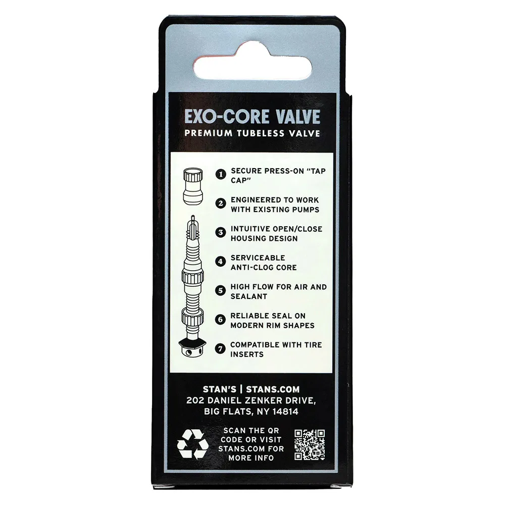 Stans Tube Exo Ventilkärna, Black, One Size