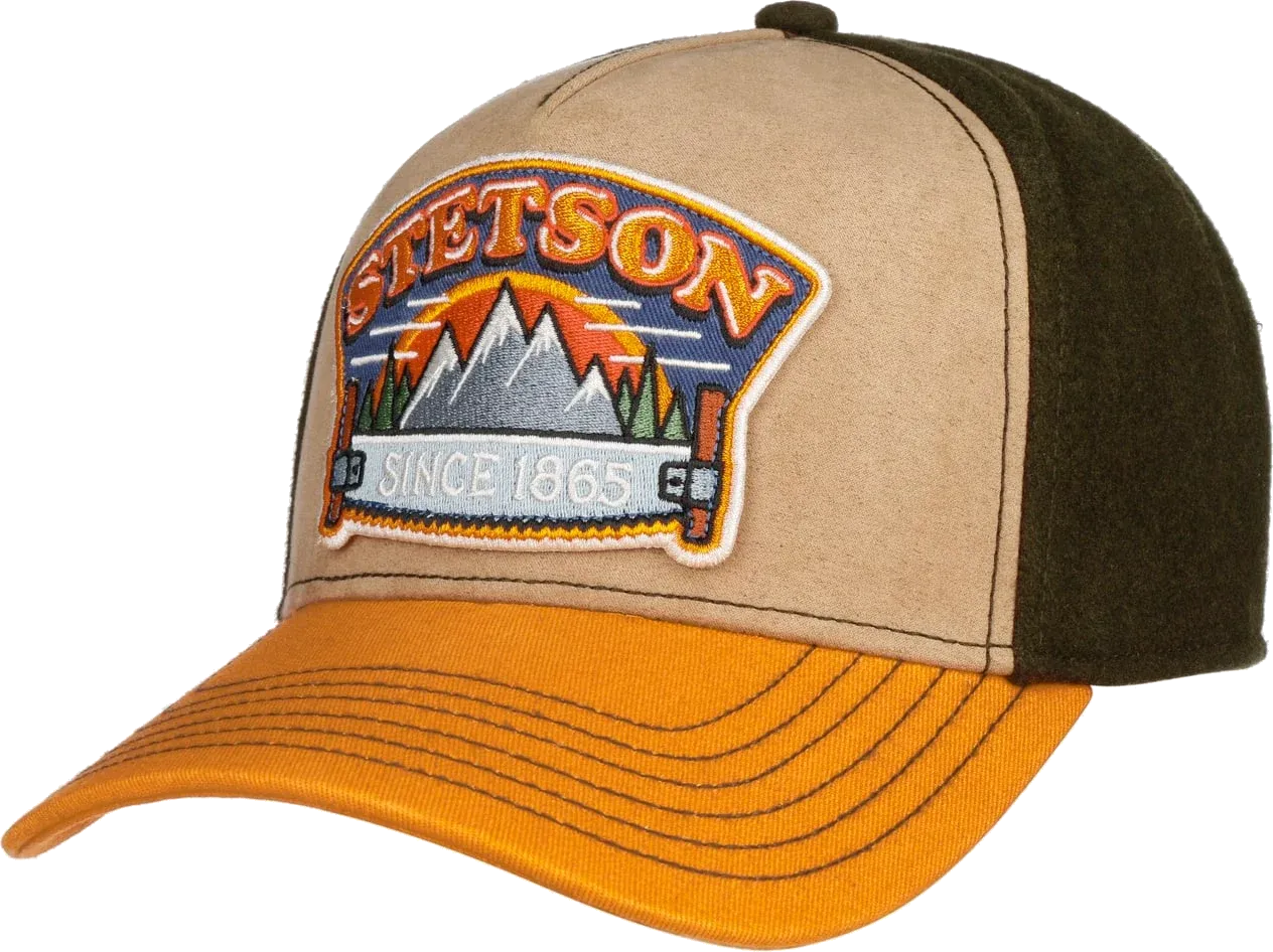 Stetson Hacksaw Trucker Cap, Yellow/Orange/Beige/Green Stetson Hacksaw Trucker Cap, Yellow/Orange/Beige/Green