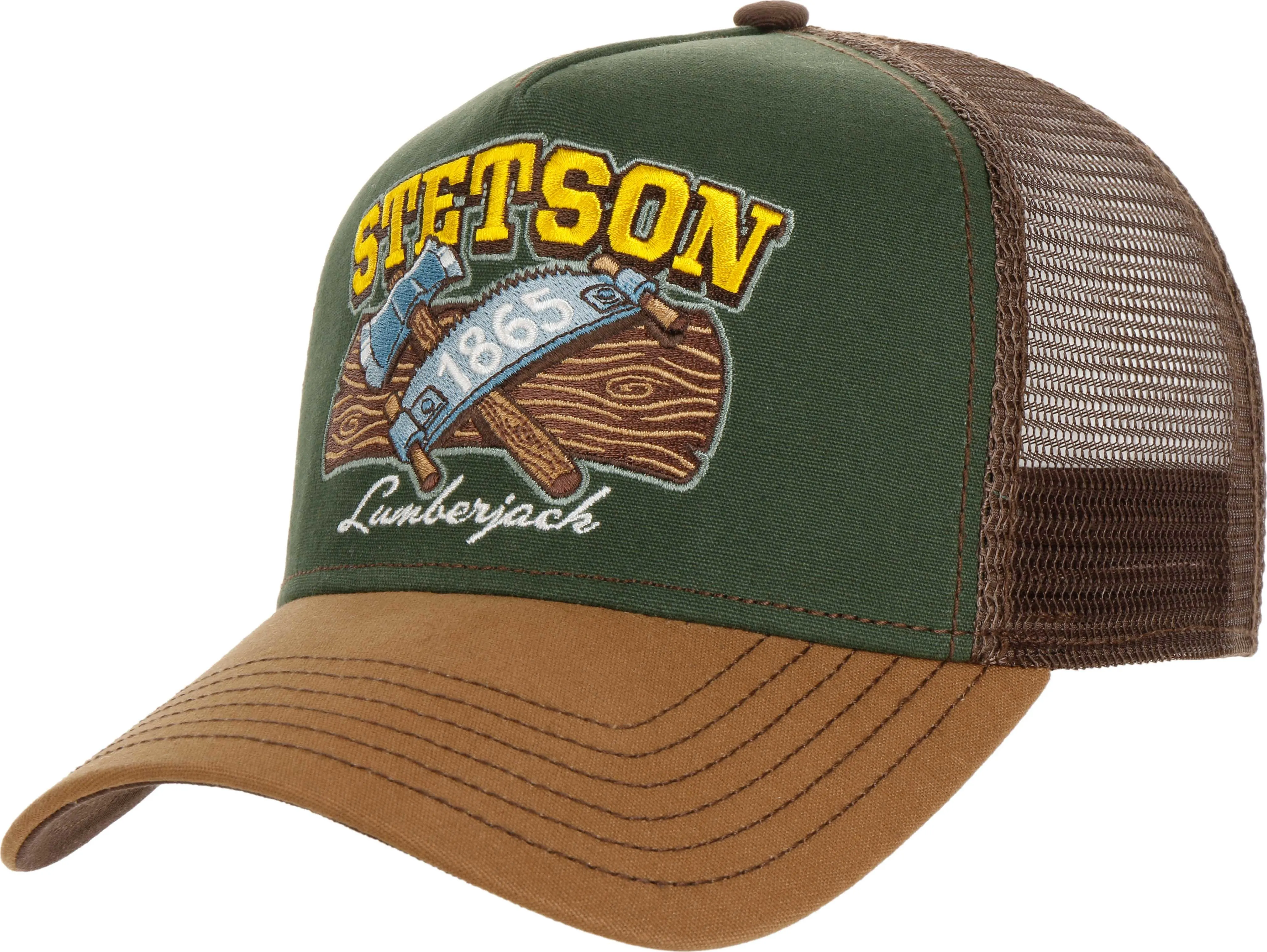 Stetson Men's Trucker Cap Lumberjack, Brown/green