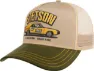 Stetson Muscle Car Heritage Trucker Cap, Beige/green