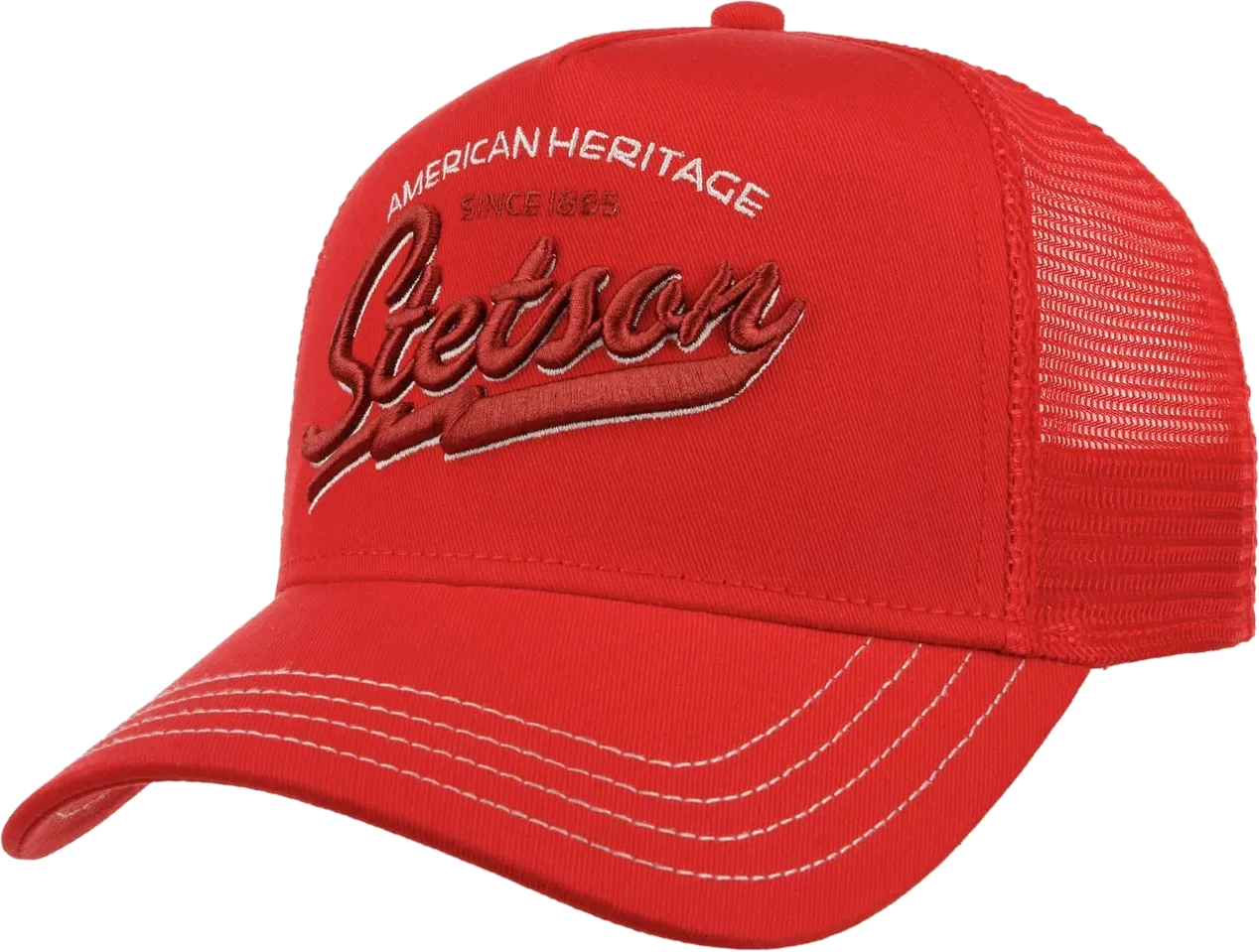 Stetson Since 1865 Trucker Cap, Red Stetson Since 1865 Trucker Cap, Red