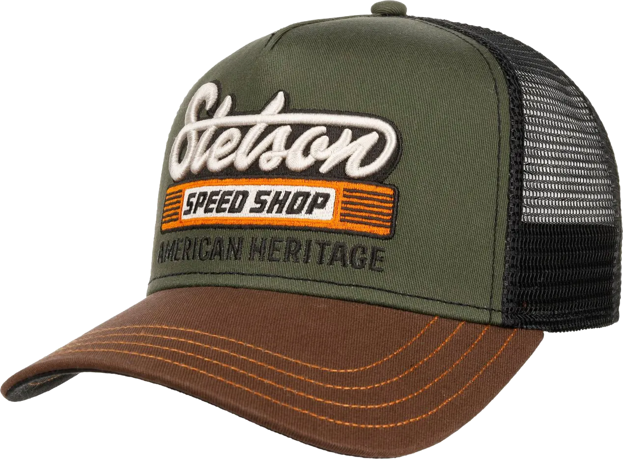 Stetson Speed Shop Trucker Cap, Olive/black Stetson Speed Shop Trucker Cap, Olive/black
