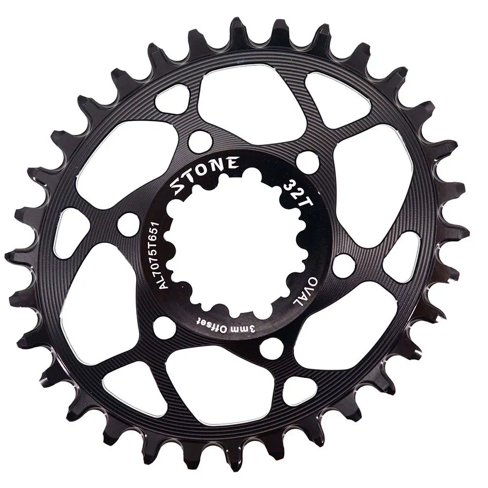 Stone Direct Mount Sram Mtb 3 Offset Ovalt Kedjehjul, Black, 30t