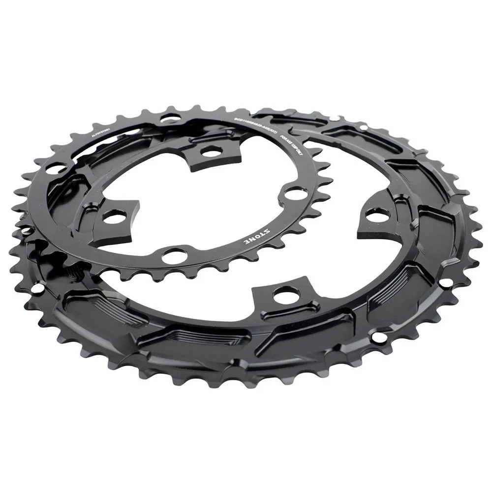 Stone Shimano 2x/sram Flat Top 110 Bcd Kedjehjul, Black, 48-33t