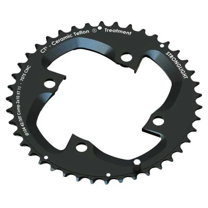 STRONGLIGHT Ct2 Exterior 4b Shimano Xt M785 104 Bcd Kedjehjul, Black, 36t