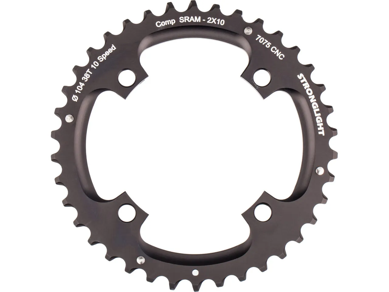 STRONGLIGHT Kettenblatt SRAM X0 10-fach, 4-Arm, 104/64 mm Lochkreis, Svart STRONGLIGHT Kettenblatt SRAM X0 10-fach, 4-Arm, 104/64 mm Lochkreis, Svart