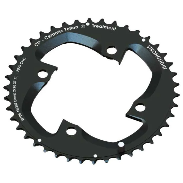 STRONGLIGHT Mtb Exterior 4b Shimano Xt M785 104 Bcd Kedjehjul, Black, 38t