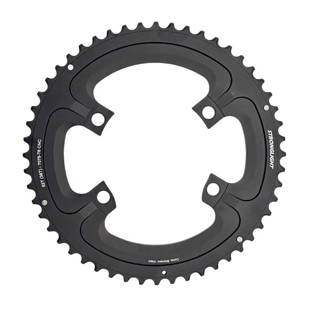 STRONGLIGHT Shimano Ultegra Fc-8100 110 Bcd 4b 2x12s 36 52t Kedjehjul, Black, 52t STRONGLIGHT Shimano Ultegra Fc-8100 110 Bcd 4b 2x12s 36 52t Kedjehjul, Black, 52t