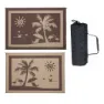 Stylish Camping Beach Paradise Matta, Brown / beige, 2.43 x 3.35m
