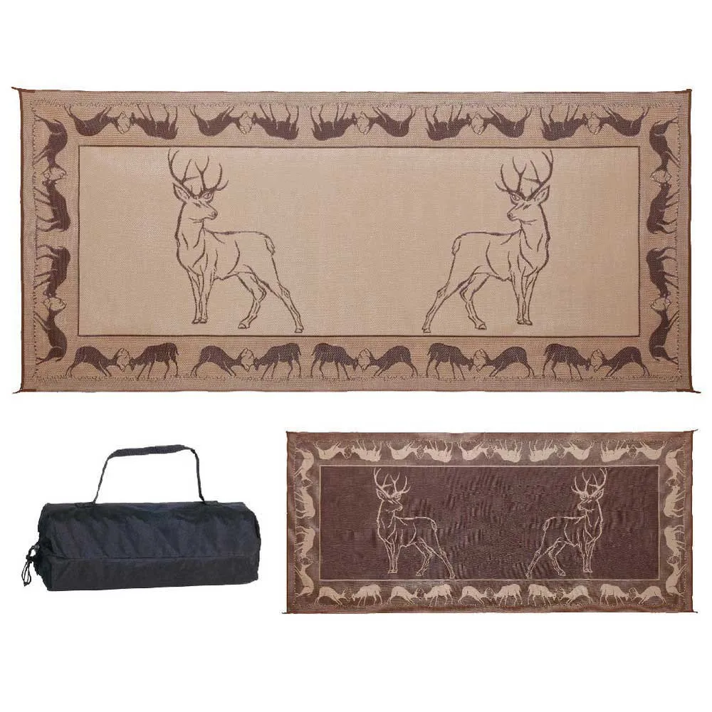 Stylish Camping Deer Pe1 Matta, Black / brown / beige, 2.43 x 5.48m