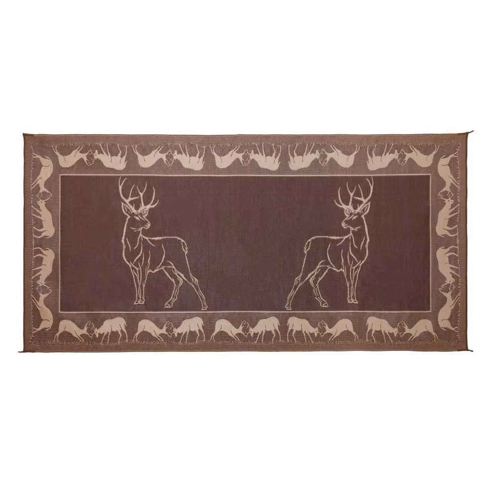Stylish Camping Deer Pe1 Matta, Black / brown / beige, 2.43 x 5.48m