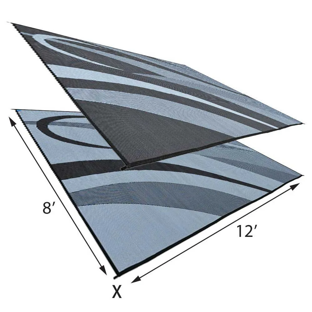 Stylish Camping Graphic Ga1 Matta, Black / silver, 2.43 x 3.65m