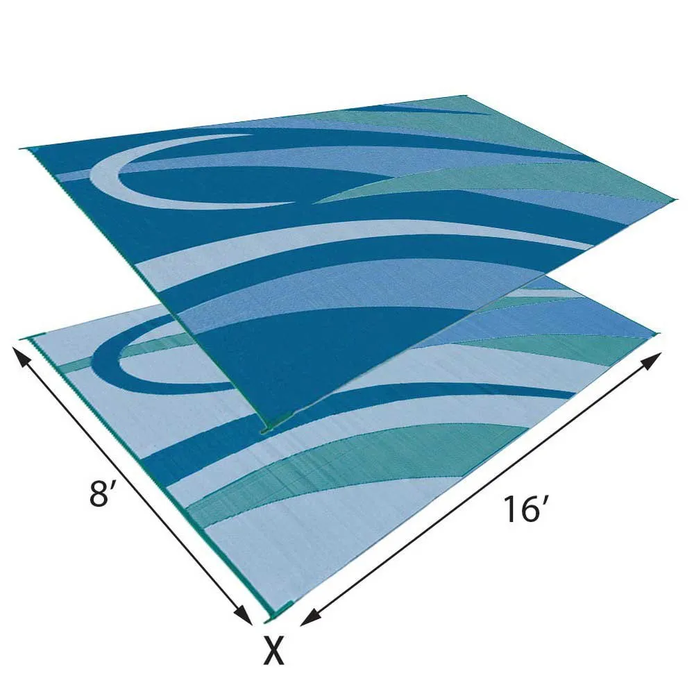 Stylish Camping Graphic Gb3 Matta, Blue / green, 2.43 x 4.87m