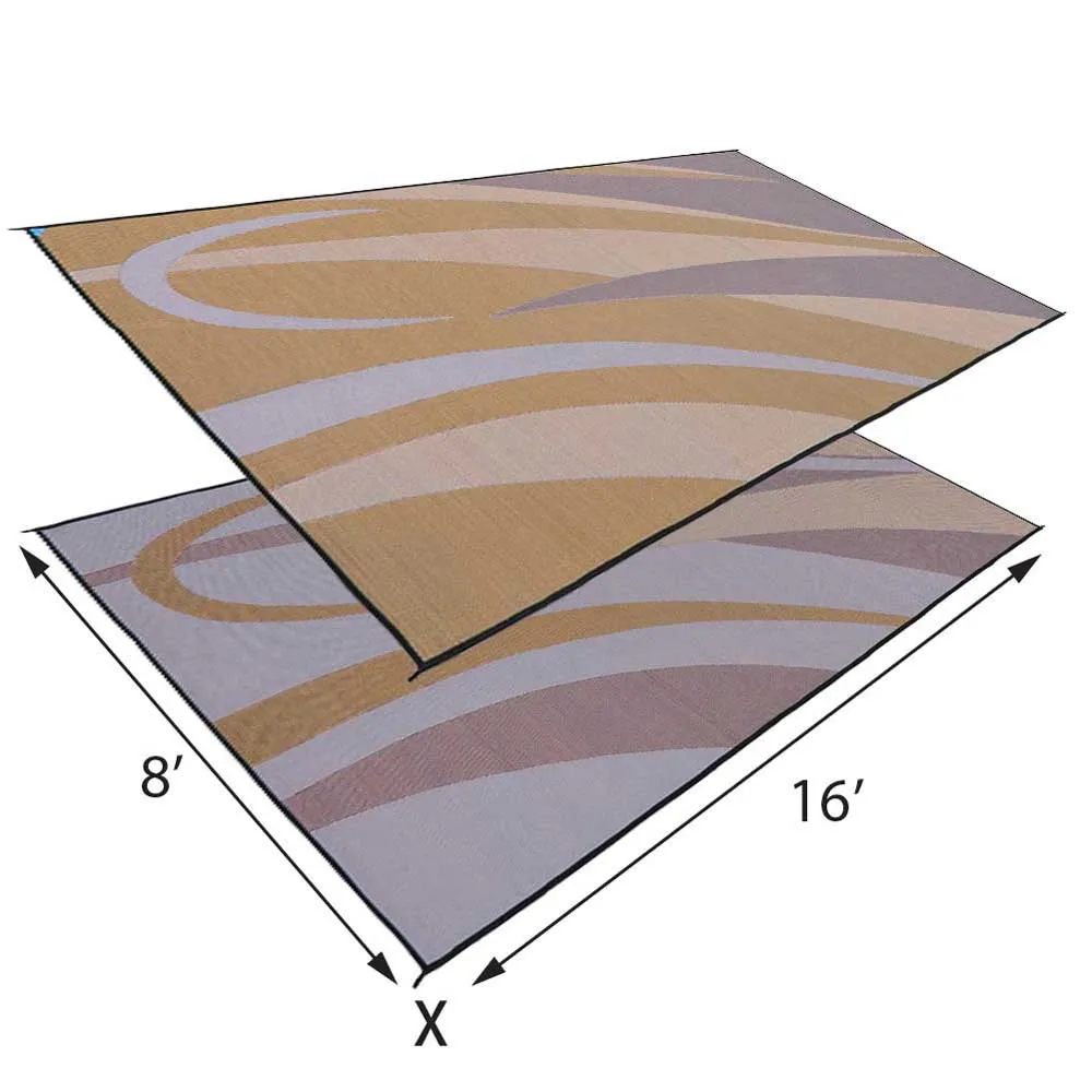 Stylish Camping Graphic Gb7 Matta, Brown / gold, 2.43 x 4.87m