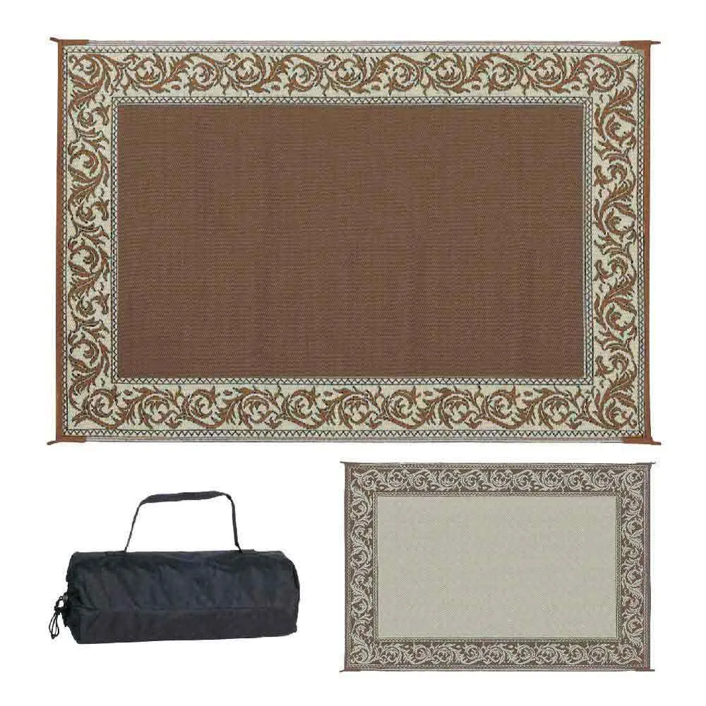 Stylish Camping Ra7 Matta, Burgundy / beige, 2.74 x 3.65m