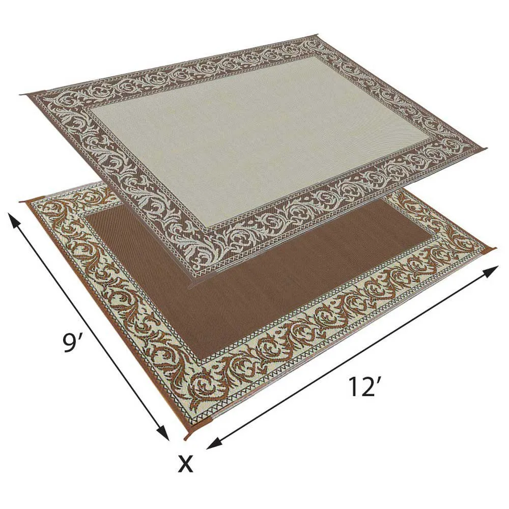 Stylish Camping Ra7 Matta, Burgundy / beige, 2.74 x 3.65m
