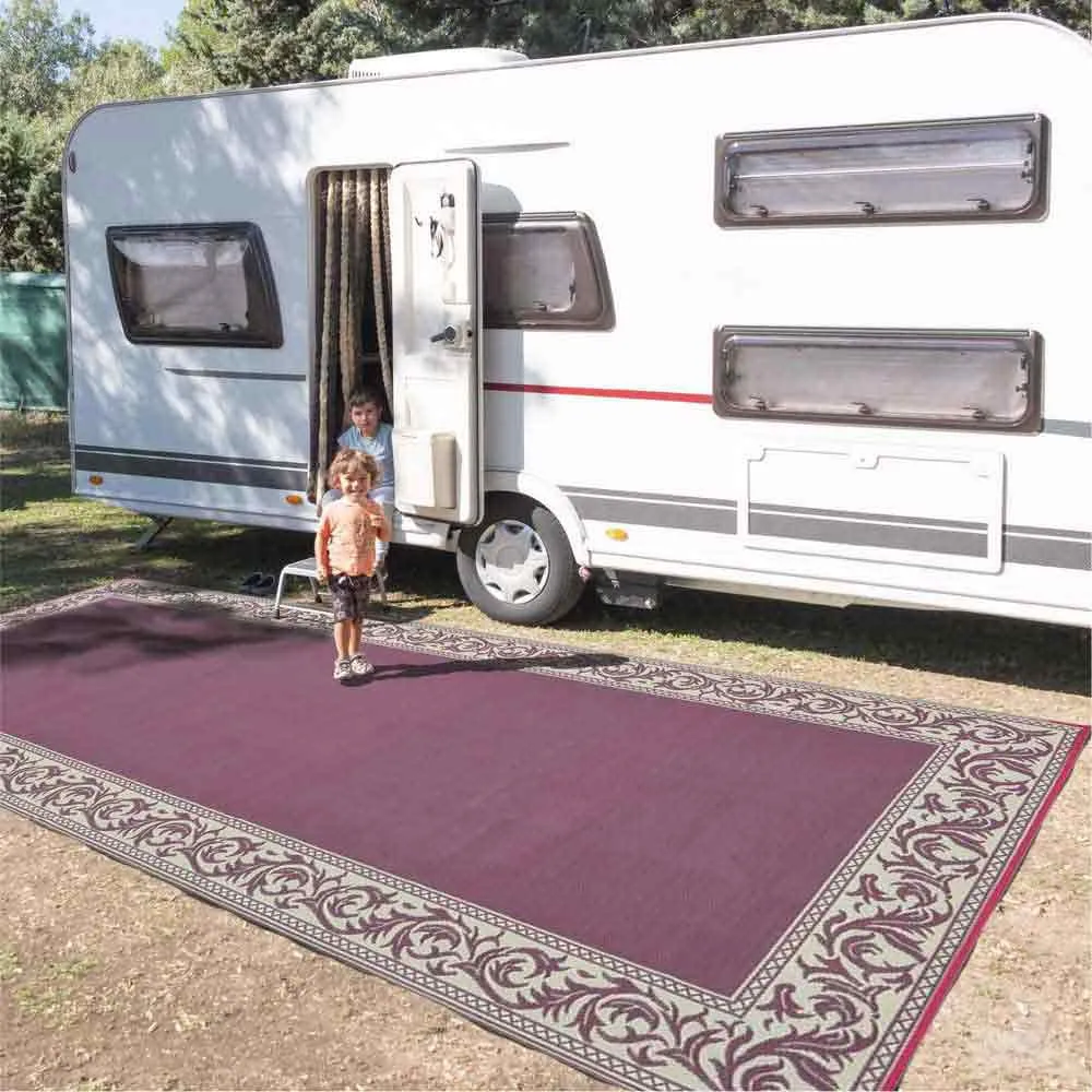 Stylish Camping Rc5 Matta, Burgundy / beige, 2.43 x 6m