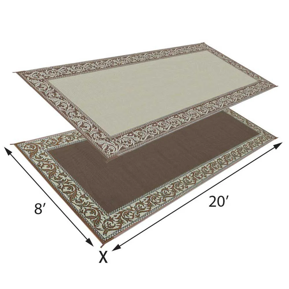 Stylish Camping Rc7 Matta, Burgundy / beige, 2.43 x 6m