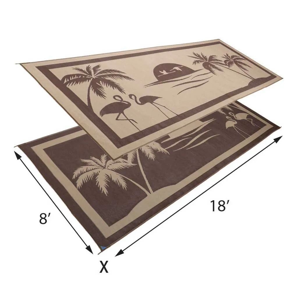 Stylish Camping Tropical Oasis Matta, Brown / beige, 2.43 x 5.48m