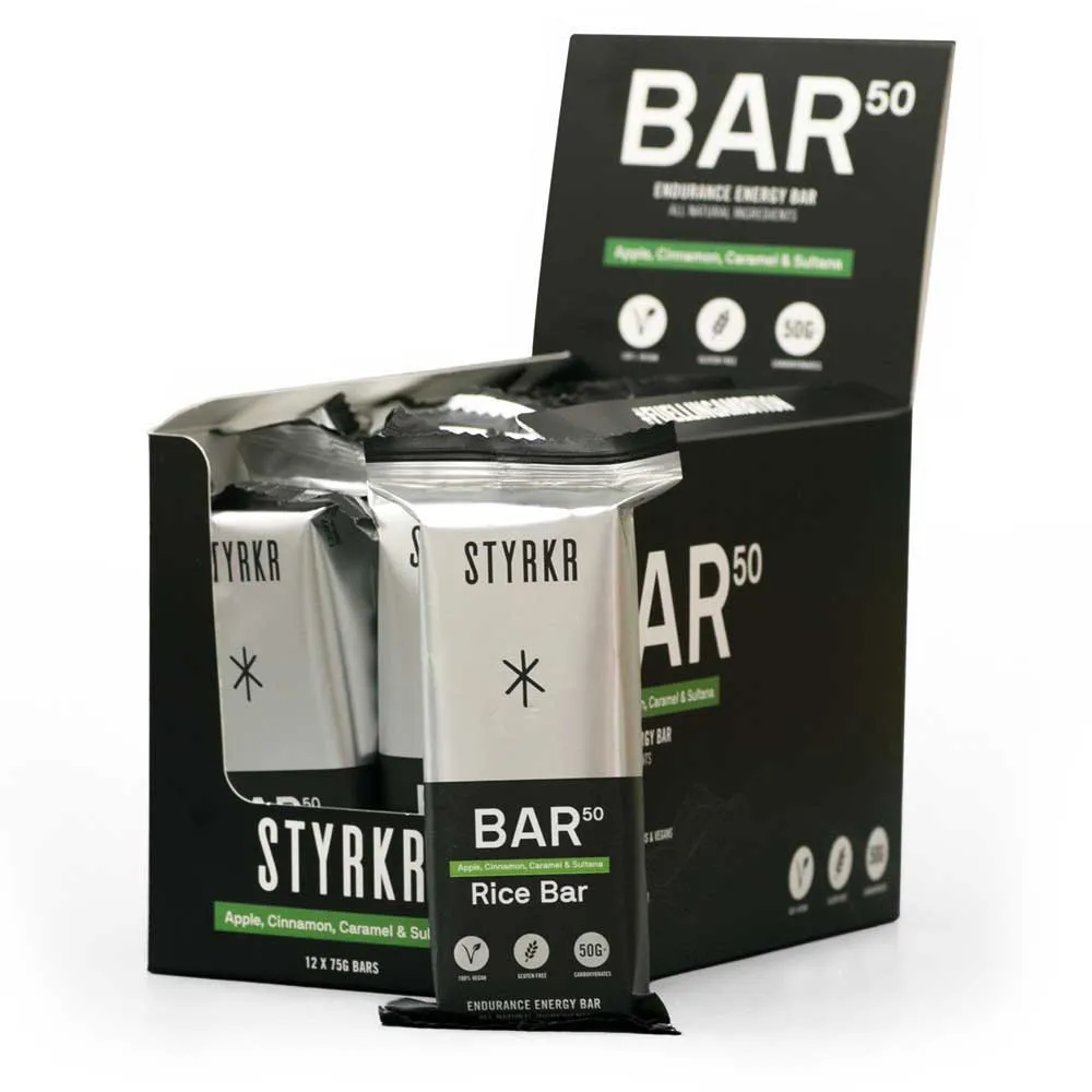 Styrkr Bar50 Energibar Låda Kanel Och Kola 75g 12 Enheter, Silver / black, One Size