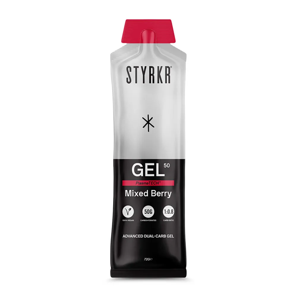 Styrkr Gel50 Dual-carb Låda Med Energigeler Citrus 50g 12 Enheter, Multicolor, One Size