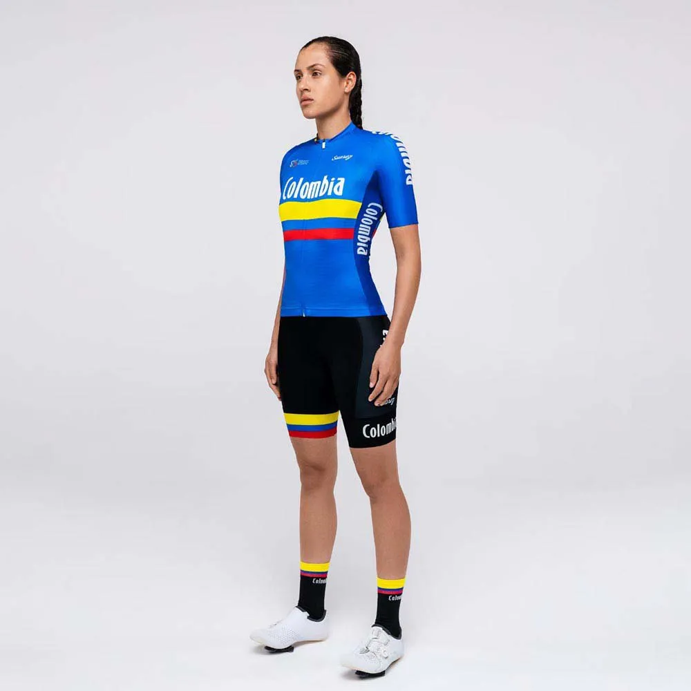 Suarez Performance Colombia Federation 2.0 2021 Korta ärmar Cykeltröja, Blue
