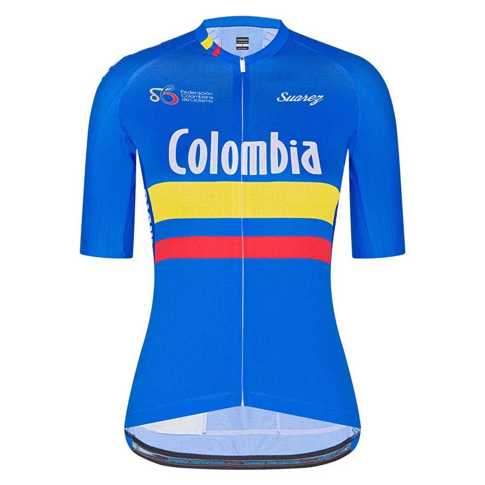 Suarez Performance Colombia Federation 2.0 2021 Korta ärmar Cykeltröja, Blue