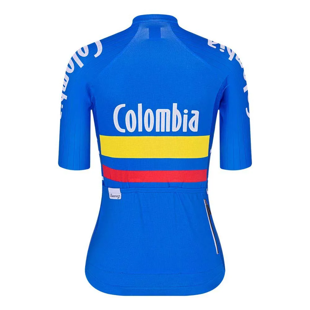 Suarez Performance Colombia Federation 2.0 2021 Korta ärmar Cykeltröja, Blue