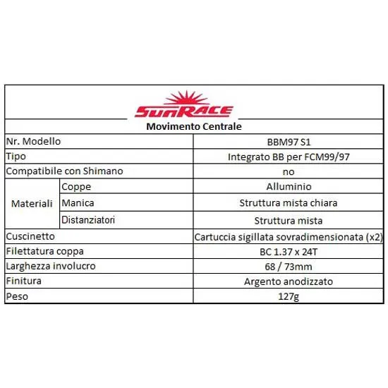SunRace Bbm97 Vevarmlagerkoppsadapter, Metallic, 68/73mm