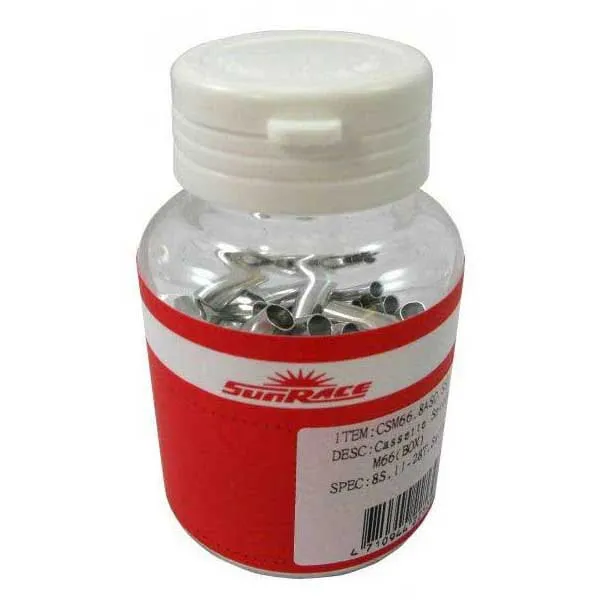 SunRace Ofb50 5 Mm Bromsvajerhylsa För Cykel 200 Enheter, Silver, One Size