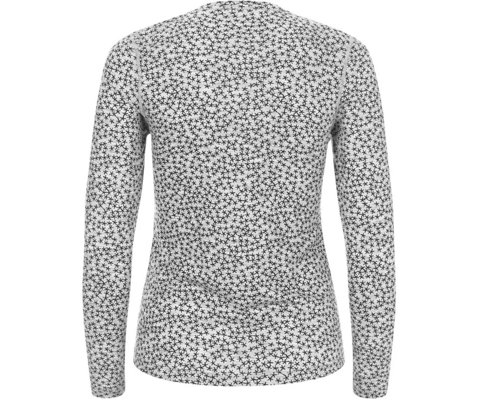 super.natural Base LS 175 PrintedWomen, Ash melange/ash stars super.natural Base LS 175 PrintedWomen, Ash melange/ash stars