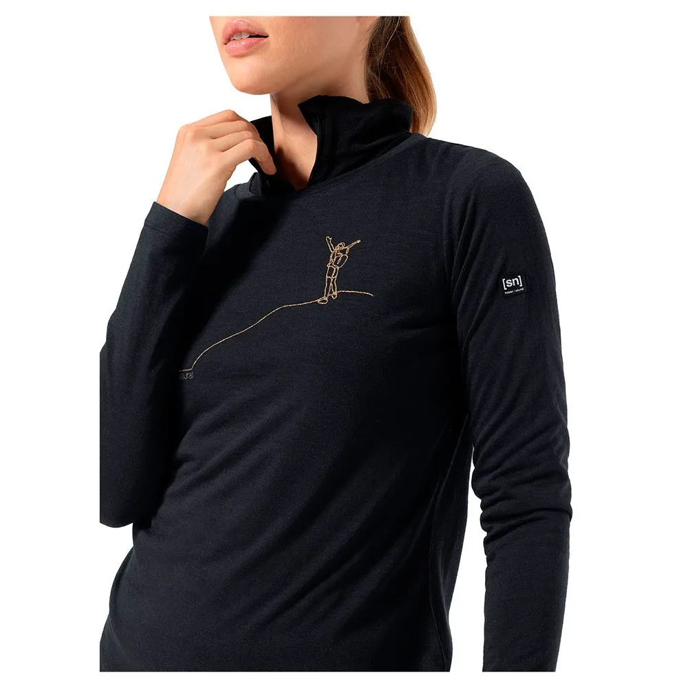 super.natural Bergglück T-shirt Med Lång ärm, Jet black / copper