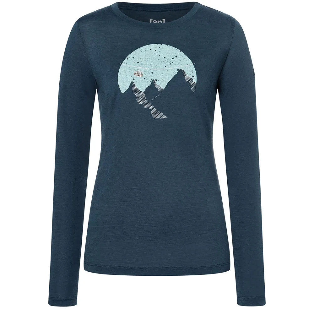 super.natural Gondola T-shirt Med Lång ärm, Blueberry / various super.natural Gondola T-shirt Med Lång ärm, Blueberry / various