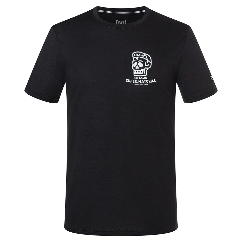 super.natural Gravel T-shirt Med Korta ärmar, Jet black / fresh white