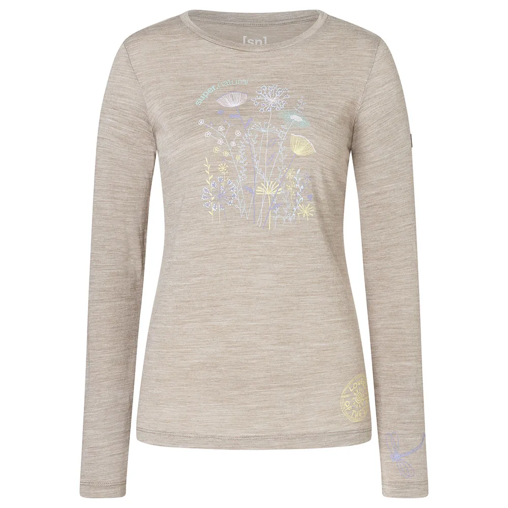 super.natural Hodgepodge T-shirt Med Lång ärm, Vintage khaki melange / various