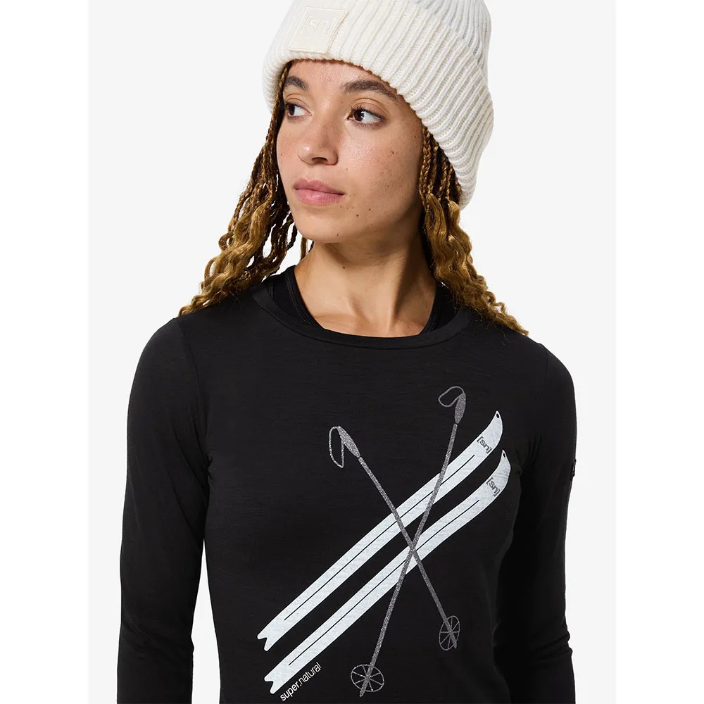super.natural Kryssede Ski T-shirt Med Lång ärm