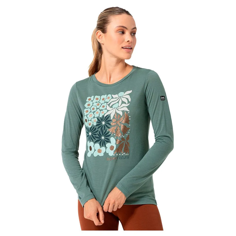 super.natural Mat T-shirt Med Lång ärm, Balsam green / various super.natural Mat T-shirt Med Lång ärm, Balsam green / various