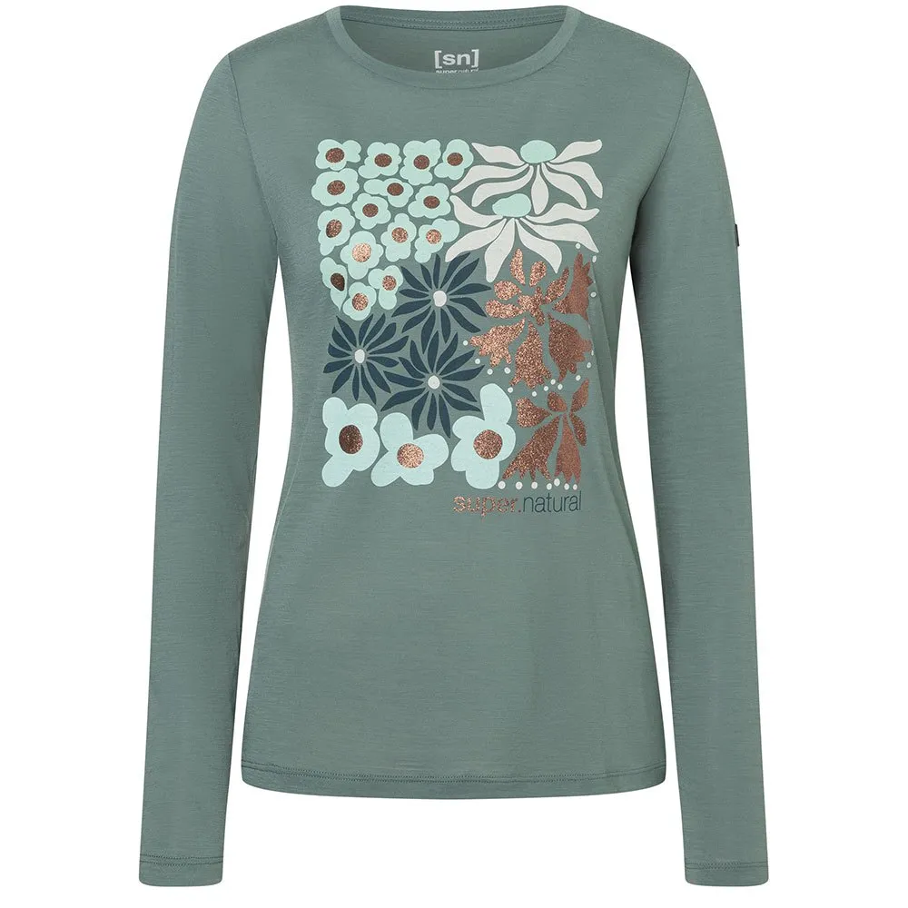 super.natural Mat T-shirt Med Lång ärm, Balsam green / various super.natural Mat T-shirt Med Lång ärm, Balsam green / various