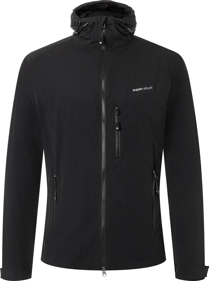 super.natural Men's Alpine Active Jacket, Jet Black/Jet Black super.natural Men's Alpine Active Jacket, Jet Black/Jet Black