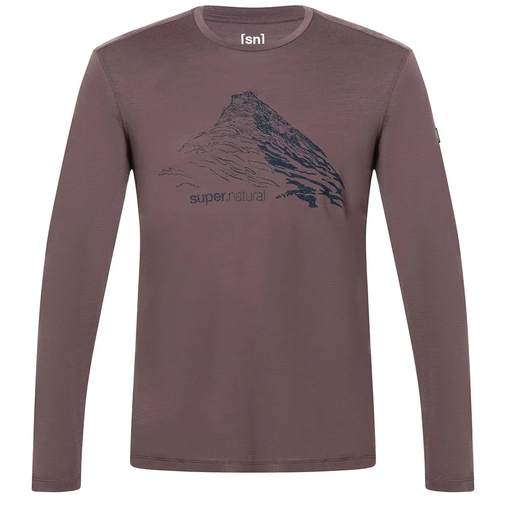 super.natural Mountain Rise T-shirt Med Lång ärm, Raisin / blueberry super.natural Mountain Rise T-shirt Med Lång ärm, Raisin / blueberry