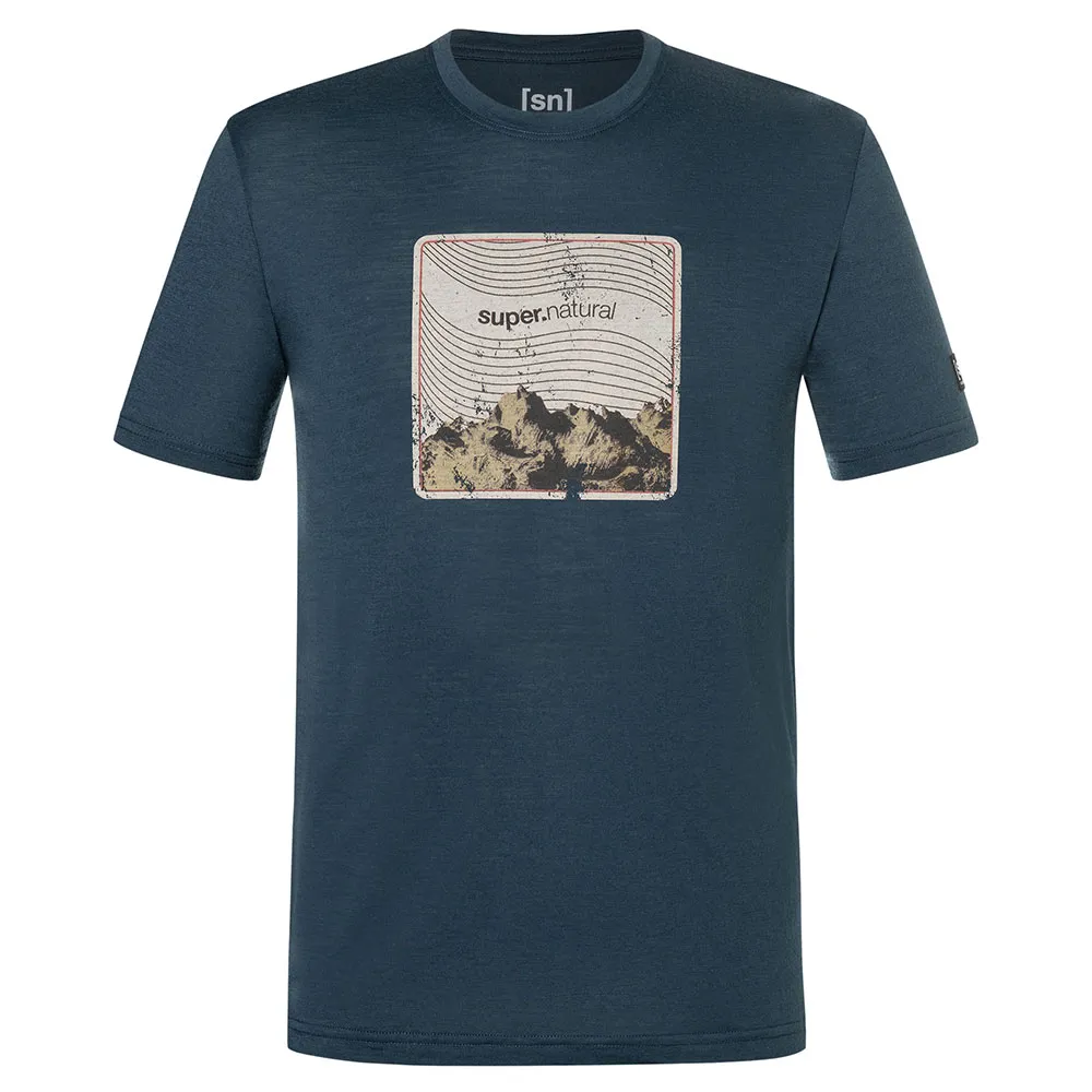 super.natural Mountain Vibes T-shirt Med Korta ärmar, Blueberry / various super.natural Mountain Vibes T-shirt Med Korta ärmar, Blueberry / various