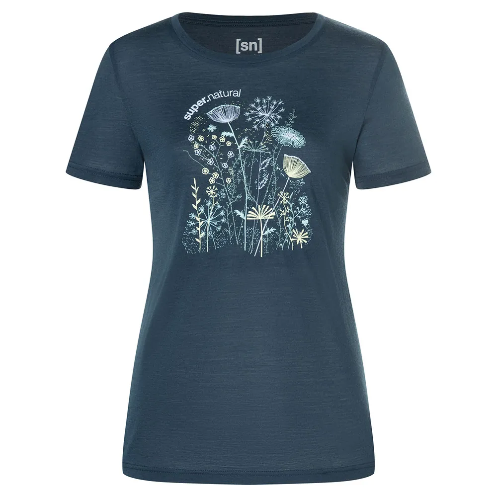 super.natural Rock Flowers T-shirt Med Korta ärmar, Blueberry / various