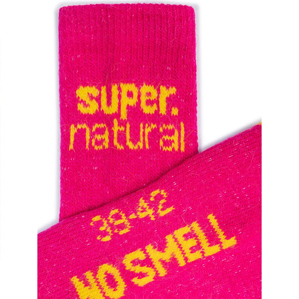 super.natural Sn Cosy Långa Strumpor 2 Par, Fuchsia red / illuminating