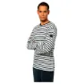 super.natural Solution Stripe Bio Tröja, Fresh white / navy stripe
